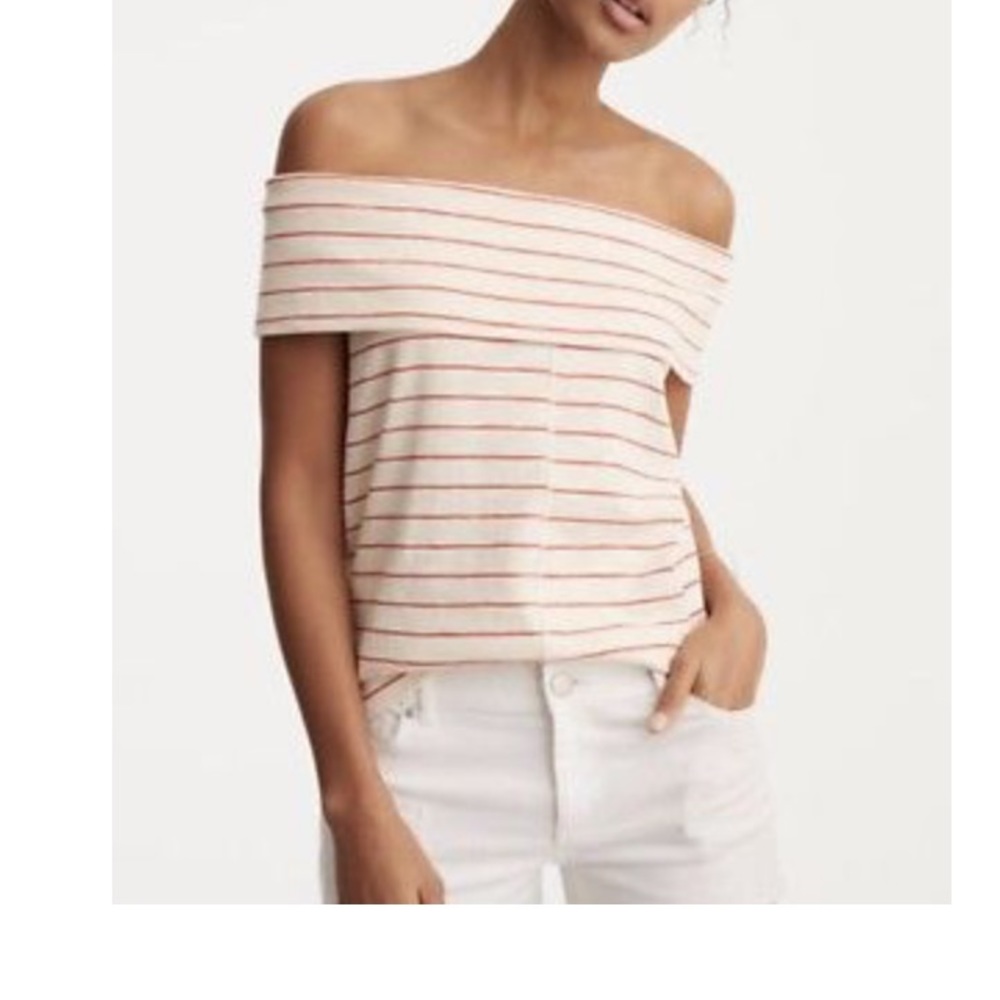 NWT Lou & Grey Off the Shoulder Striped Top